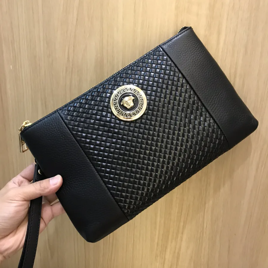 VERSACE Bucket Bag in Grained Calfskin