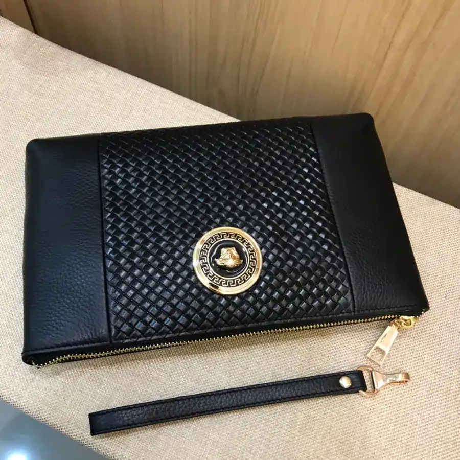VERSACE Bucket Bag in Grained Calfskin