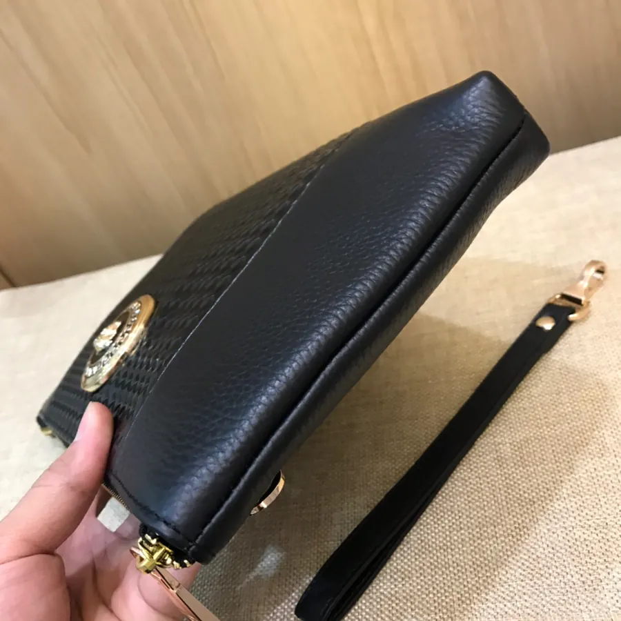 VERSACE Bucket Bag in Grained Calfskin