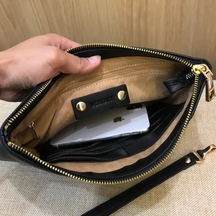 VERSACE Bucket Bag in Grained Calfskin