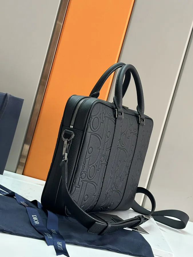 Dior 2024 Autumn Collection Bucket Bag Black CD Diamond Pattern