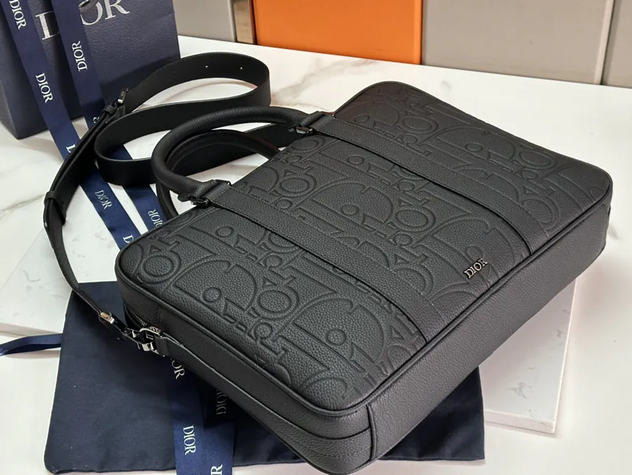 Dior 2024 Autumn Collection Bucket Bag Black CD Diamond Pattern