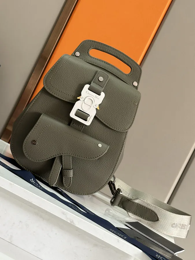 Christian Dior Mini Oblique Bag in Green Grained Calfskin