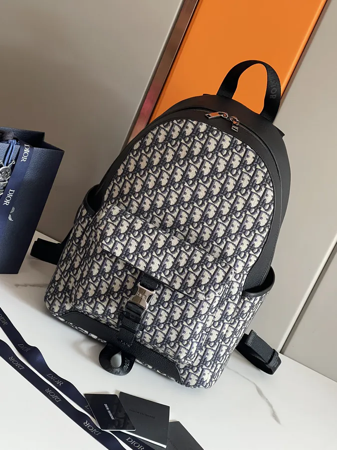 Top Original Explorer Backpack with Oblique Print and Leather Patches