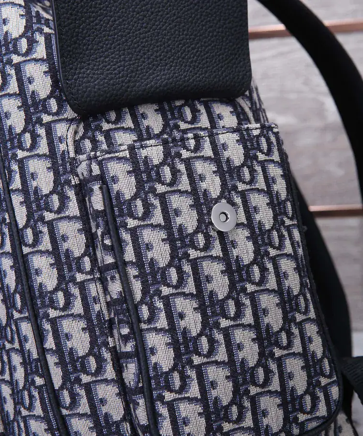 DIOR Saddle Crossbody with Oblique Print and Grained Calfskin Details