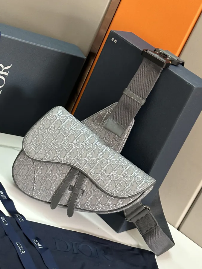 Top Original Saddle Bag with Oblique Print
