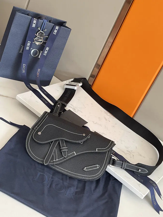 Top Original Saddle Bag Black Oblique Print
