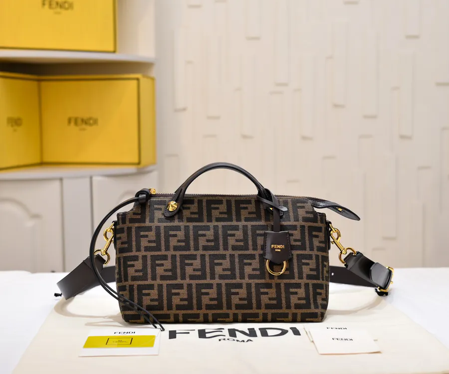 FENDI Boston Tote Bag Classic Leather and Calfskin