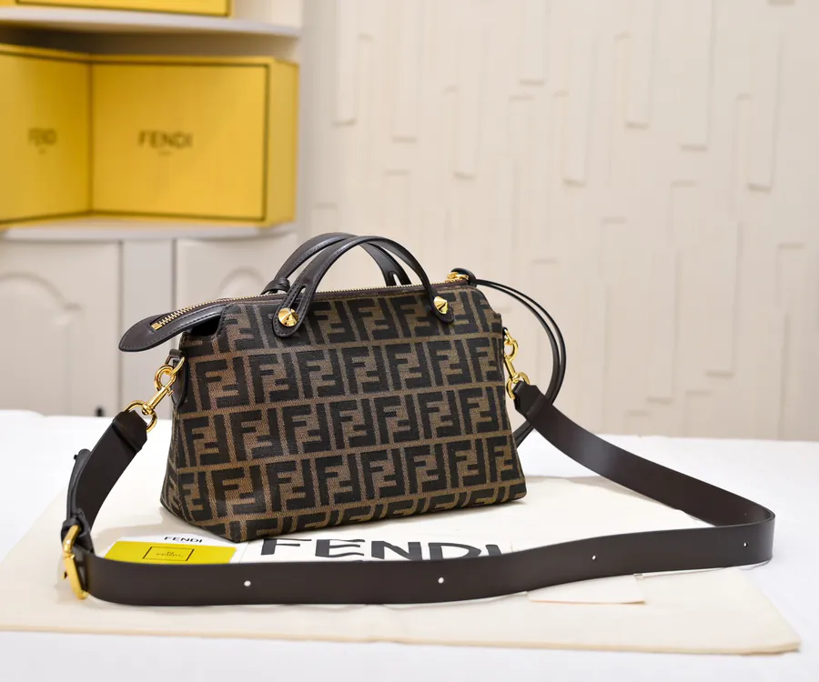 FENDI Boston Tote Bag Classic Leather and Calfskin