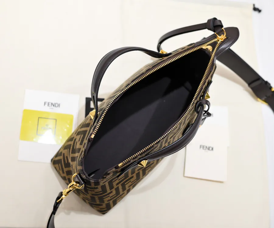 FENDI Boston Tote Bag Classic Leather and Calfskin