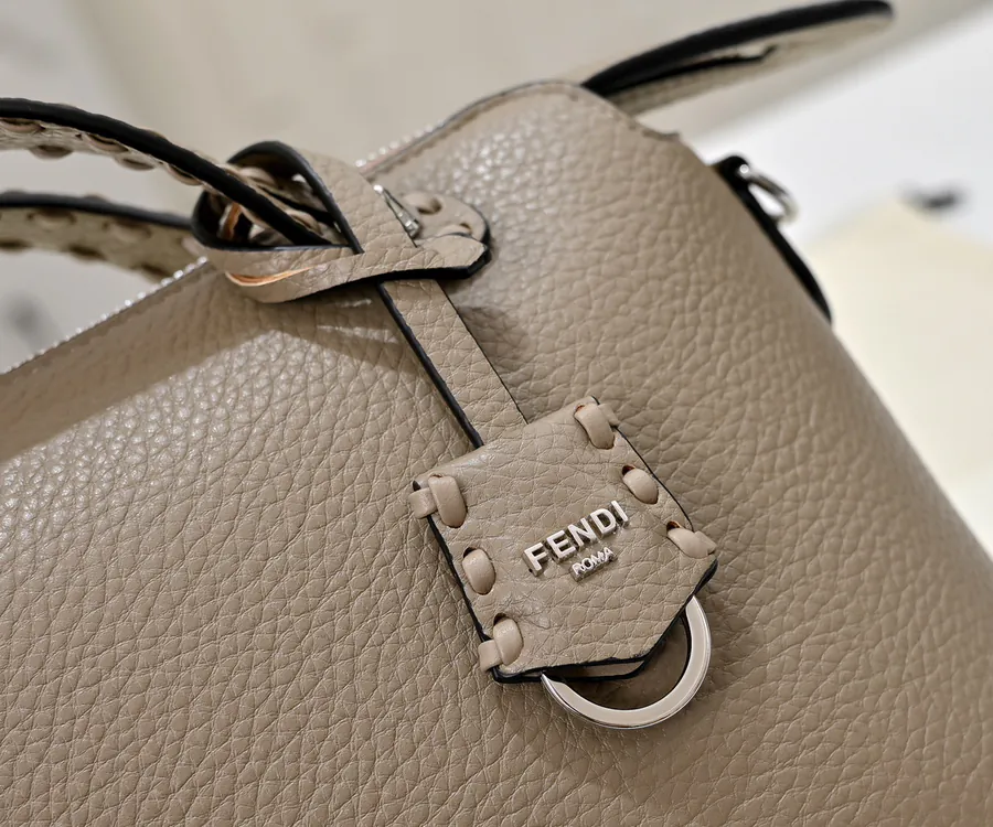 FENDI Boston Handbag with Premium Leather and Classic Monogram