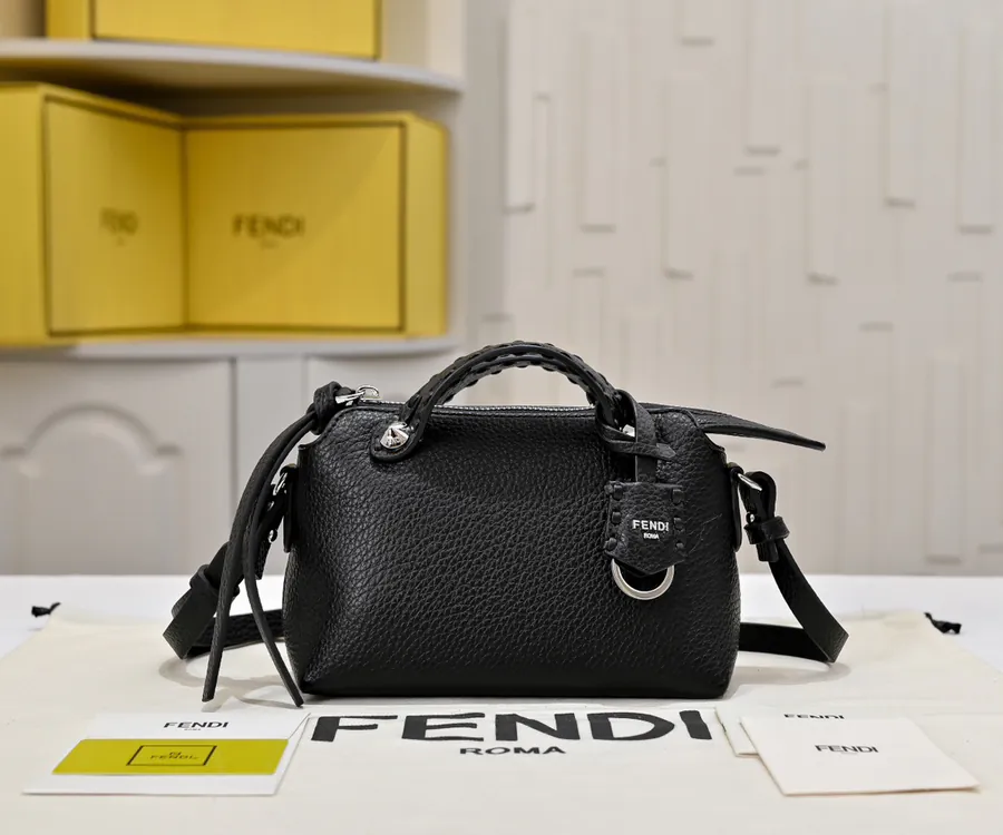 FENDI Boston Tote Classic Monogram Calfskin