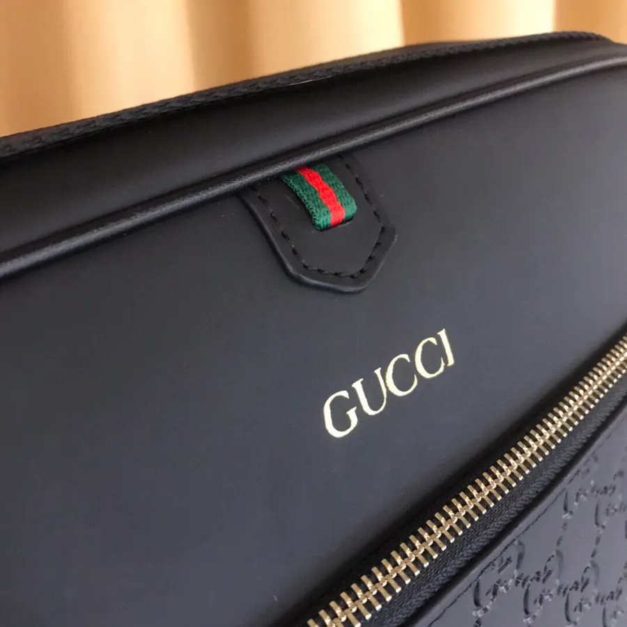 Italian Calfskin Crossbody Bag with Brand Logo