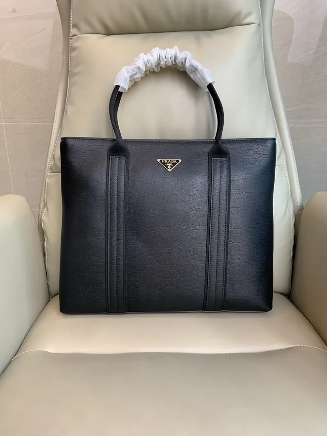 Prada Premium Grained Calfskin Briefcase