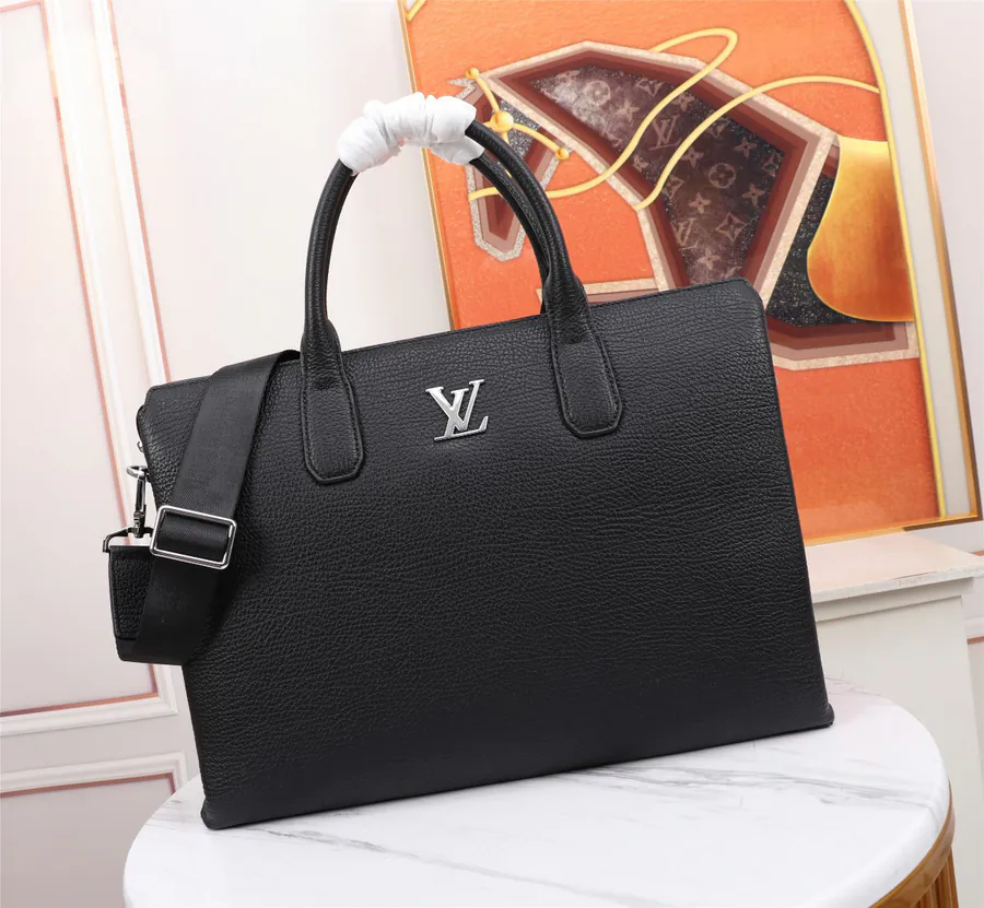 2022 New LV Briefcase in Grained Calfskin