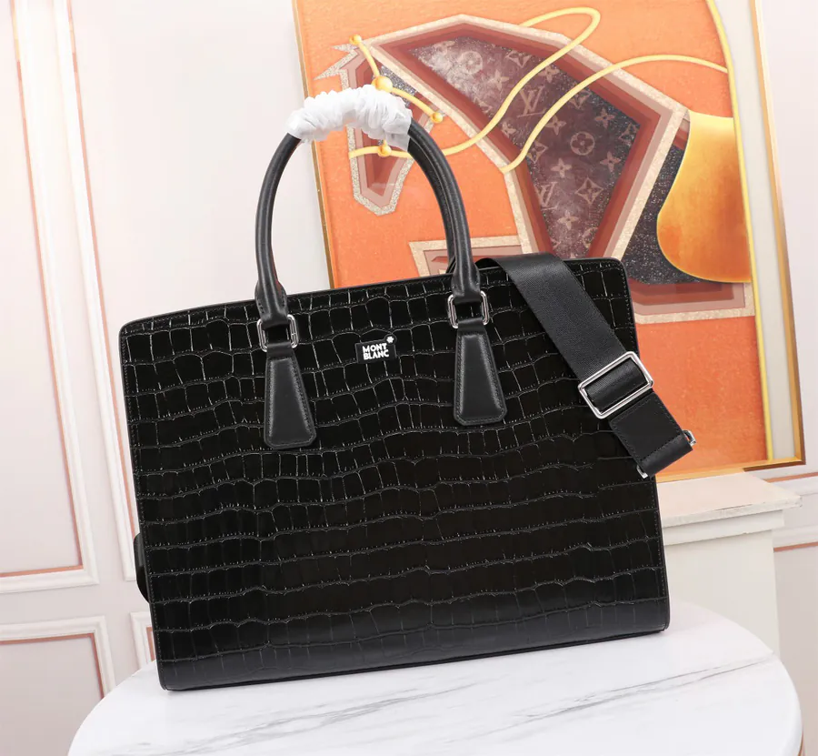 Mondaine Premium Leather Briefcase with Zip Closure