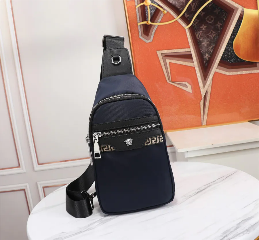 Versace Raincoat Nylon Double Zip Bucket Bag