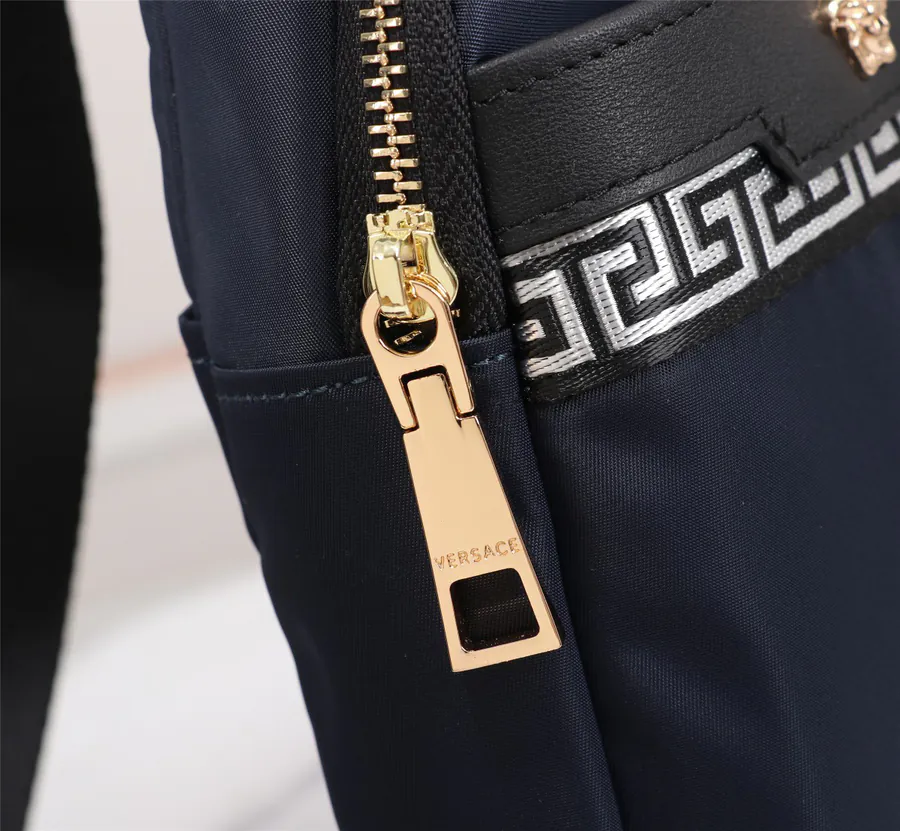 Versace Raincoat Nylon Bucket Bag with Zipper