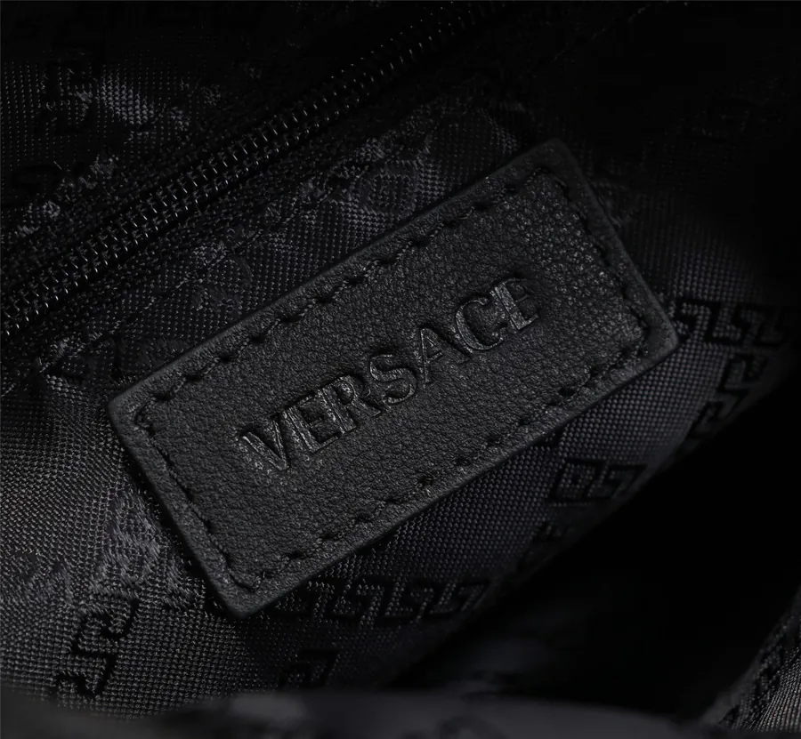 Versace Raincoat Nylon Bucket Bag with Zipper