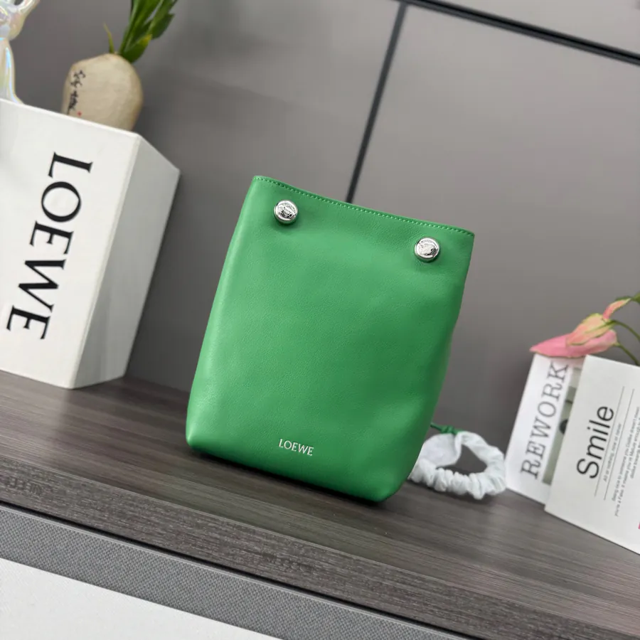 LOEWÉ Smooth Calfskin Pebble Bag with Adjustable Strap