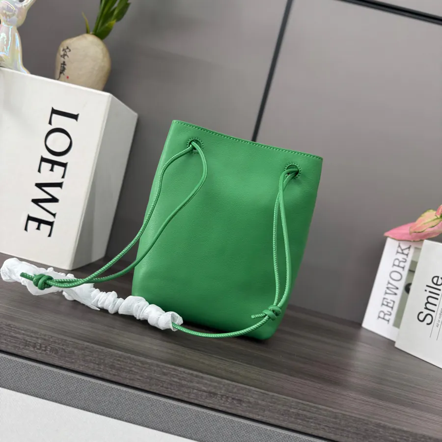 LOEWÉ Smooth Calfskin Pebble Bag with Adjustable Strap