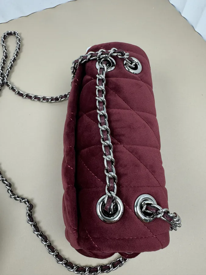 Coach蔻驰 November New Arrival Velvet Wine Red Tote