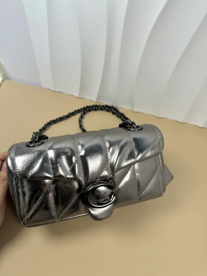 COA H New Leather Bucket Bag with Quilting