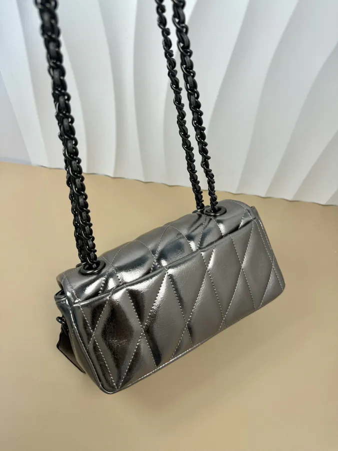 COA H New Leather Bucket Bag with Quilting