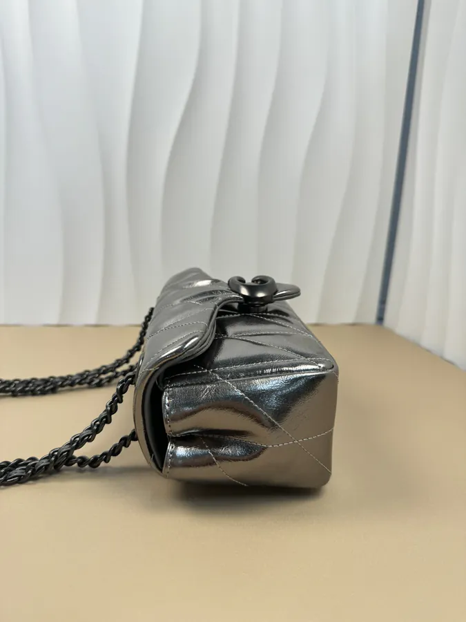 COA H New Leather Bucket Bag with Quilting