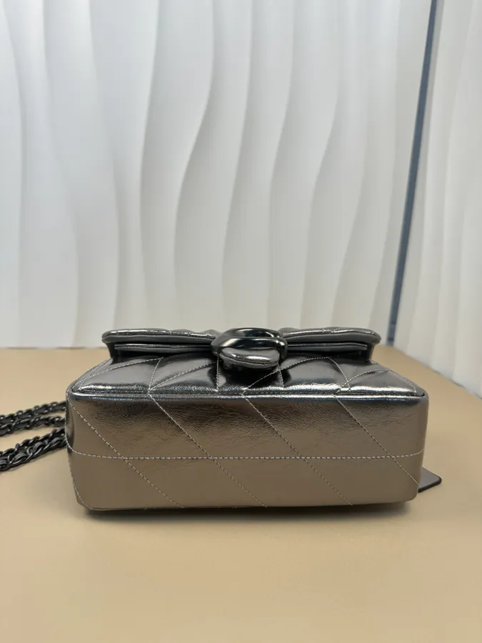 COA H New Leather Bucket Bag with Quilting
