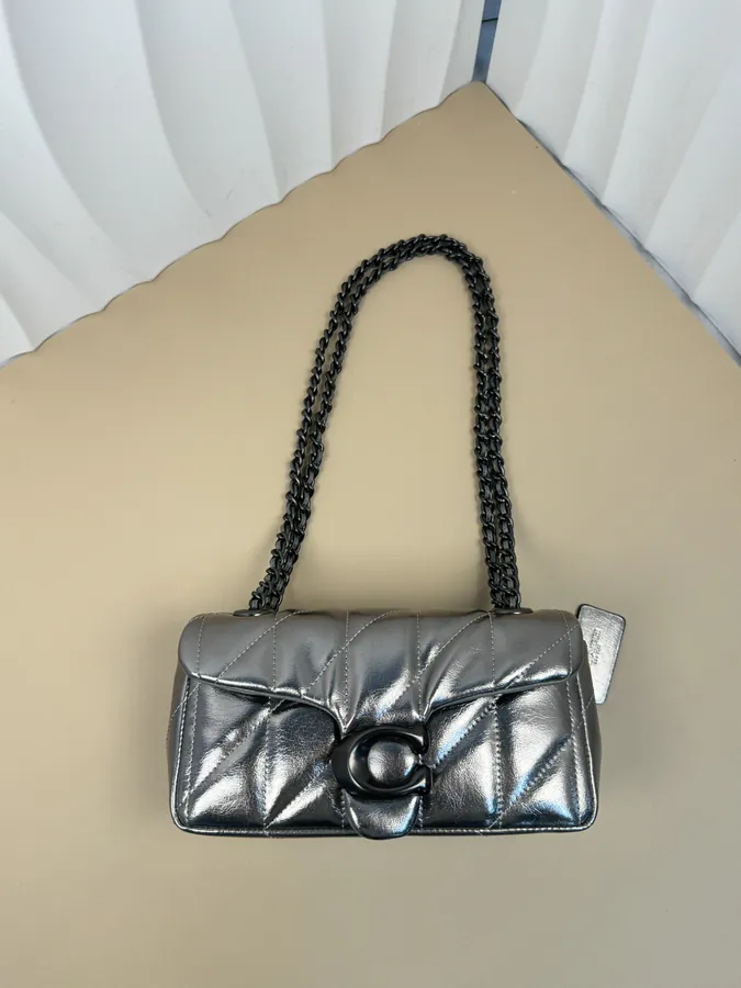 COA H New Leather Bucket Bag with Quilting
