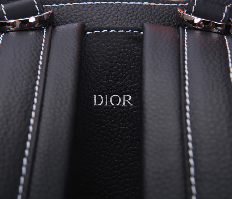 Christian Dior Saddle Backpack Black Grained Calfskin
