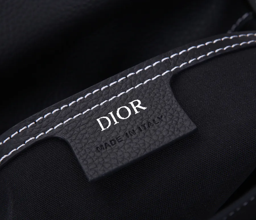 Christian Dior Saddle Backpack Black Grained Calfskin