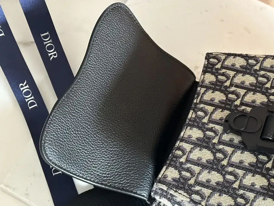 Christian Dio Mini Crossbody Bag in Grained Calfskin