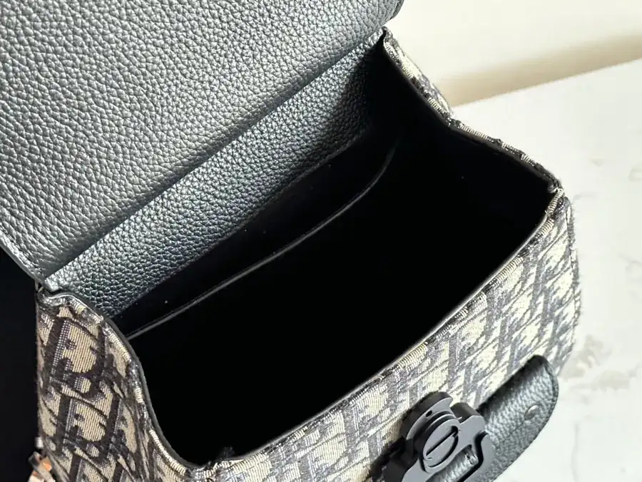 Christian Dio Mini Crossbody Bag in Grained Calfskin