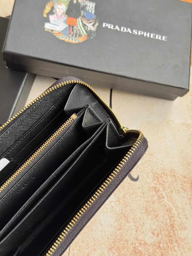 Classic Single Zip Wallet in Blue ZP Development, Italian Cross Grain Calfskin