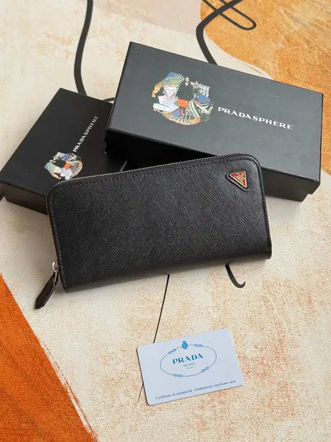 Classic Single Zip Wallet in Blue ZP Development, Italian Cross Grain Calfskin