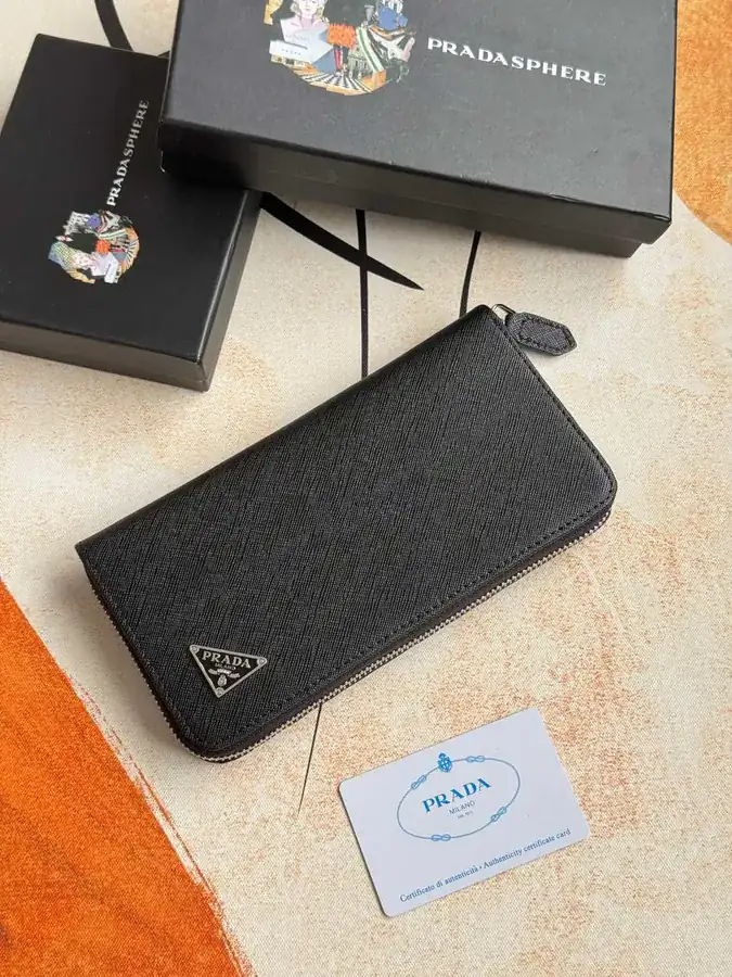 Classic Single Zip Wallet in Blue ZP Development, Italian Cross Grain Calfskin