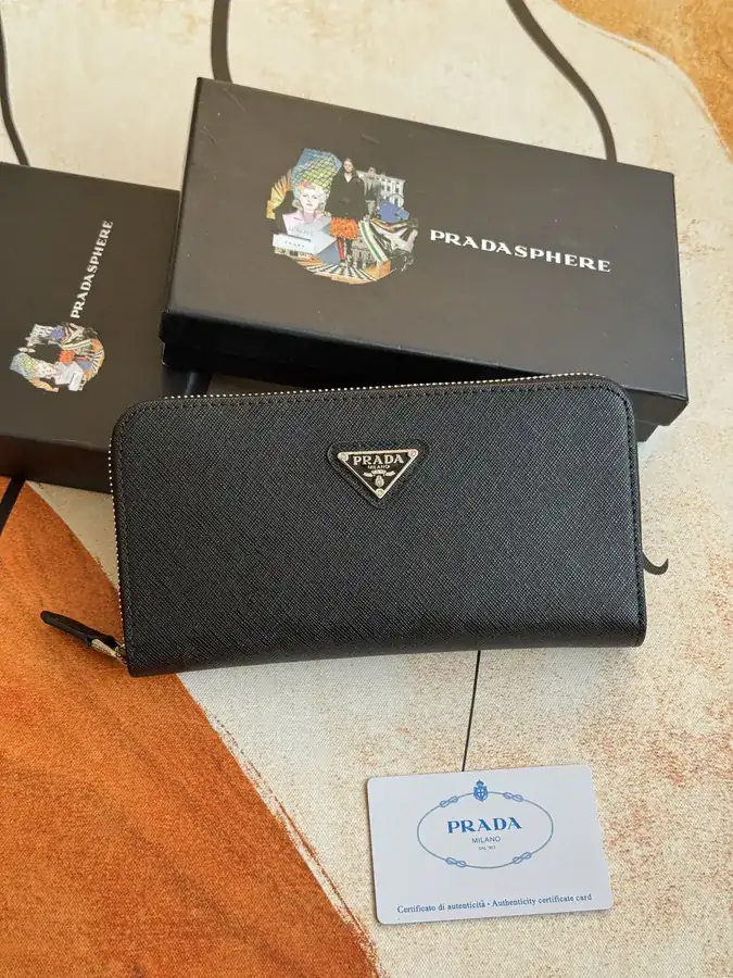 Classic Single Zip Wallet in Blue ZP Development, Italian Grained Calfskin