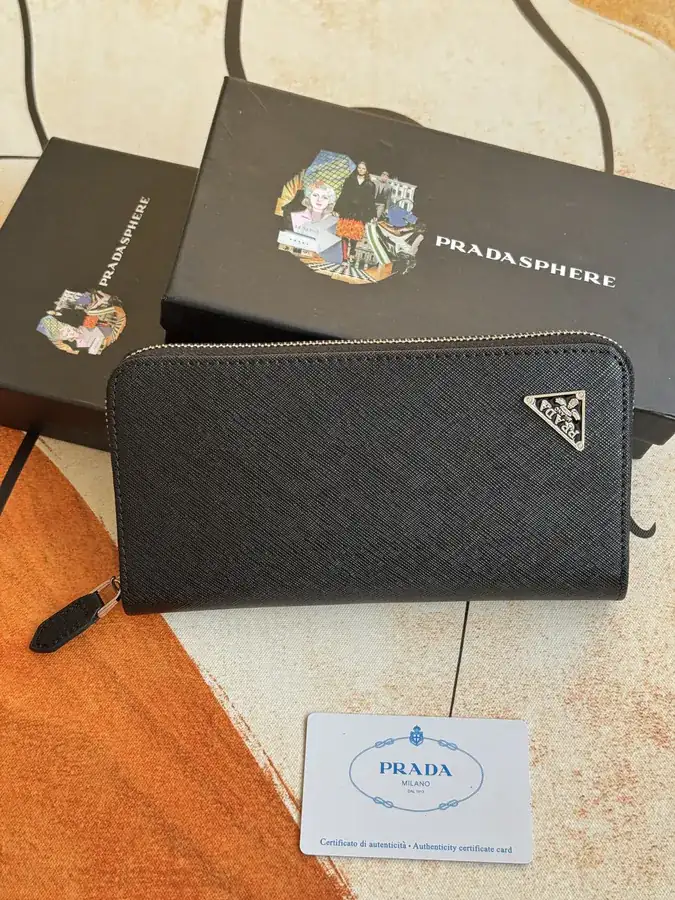 Classic Single Zip Wallet in Blue ZP Development, Italian Cross Grain Calfskin