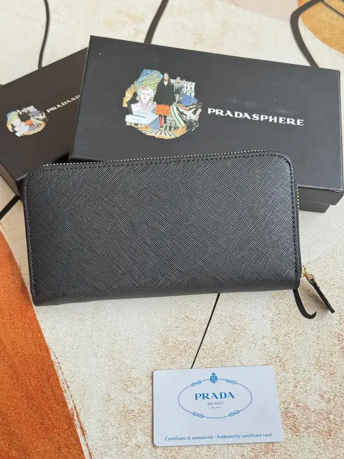 Classic Single Zip Wallet in Blue ZP Development, Italian Cross Grain Calfskin