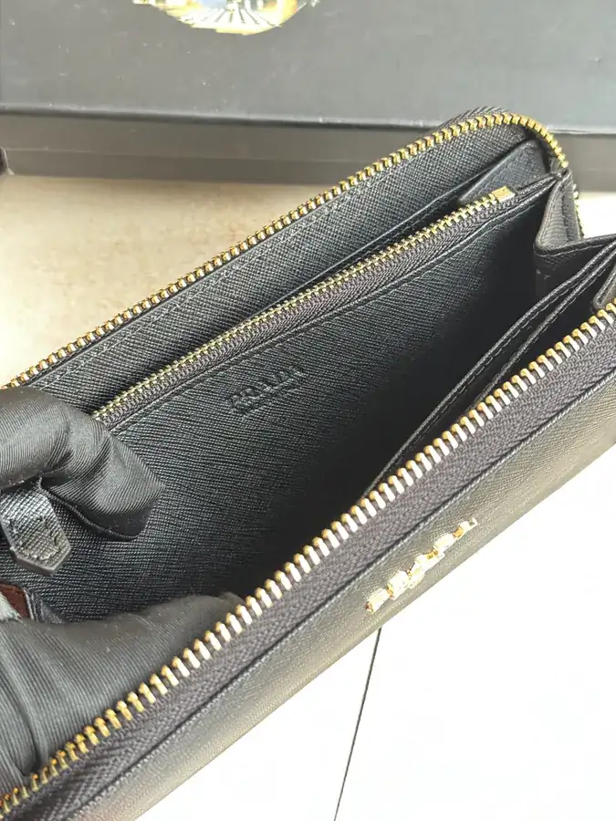 Classic Single Zip Wallet in Blue ZP Development, Italian Cross Grain Calfskin