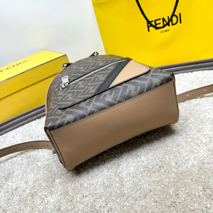 Mini Structured Crossbody Bag with FF Logo Metal Stud