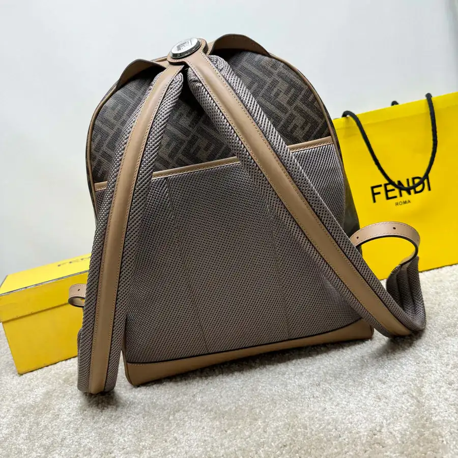 FF Bucket Bag with Adjustable Strap and Metal Accents