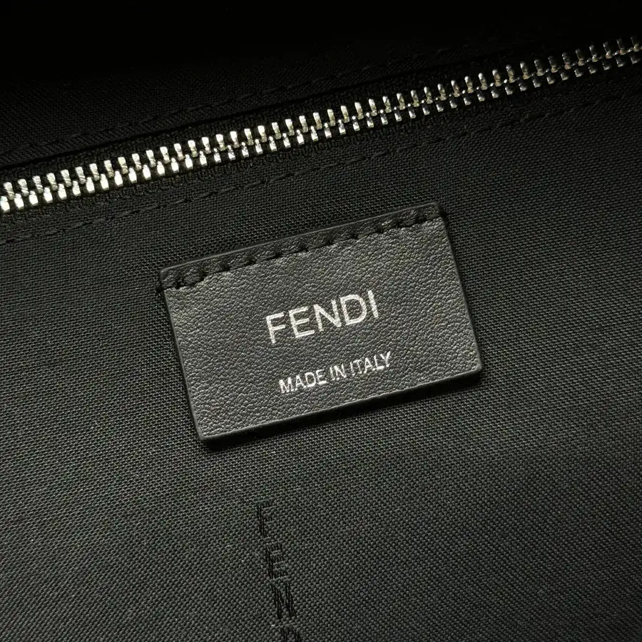 FF Logo Metal Stud Backpack Black Grained Calfskin