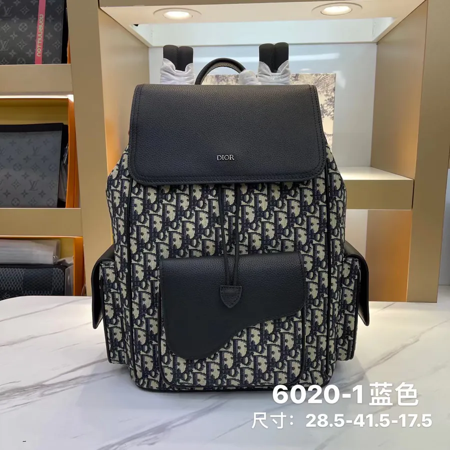 Chanel Blue D Backpack Premium Leather and Waterproof Fabric