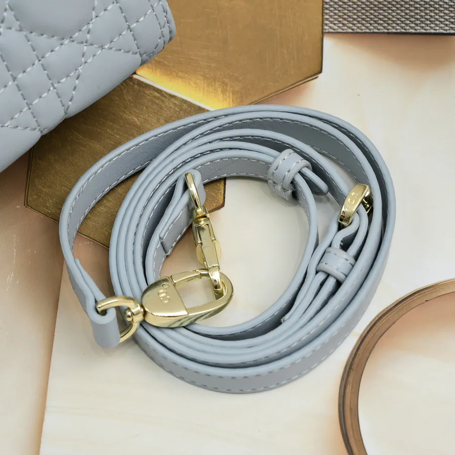 My Lady Blue Grained Calfskin Bucket Bag