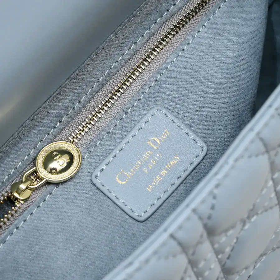 My Lady Blue Grained Calfskin Bucket Bag
