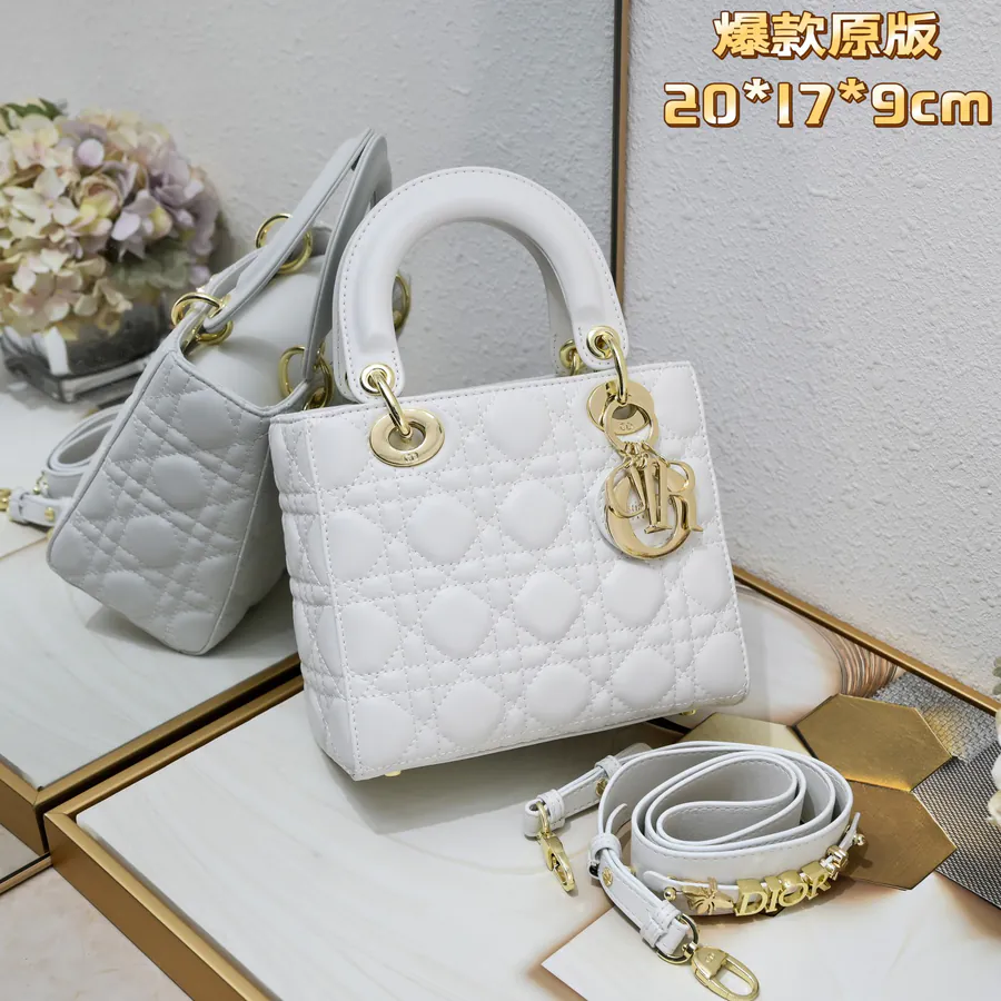 My Lady Letter Series White Grained Leather Clutch