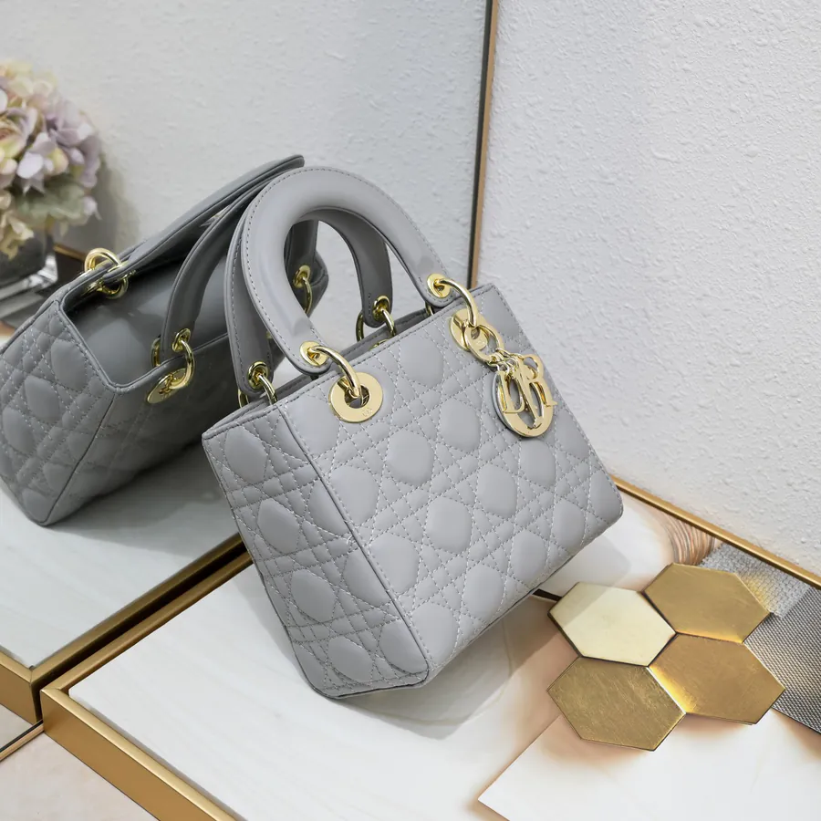 My Lady Bucket Bag in Grained Calfskin Grey